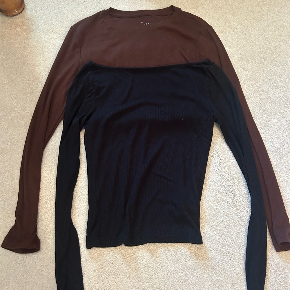 Brown and Black Long Sleeve tops pack